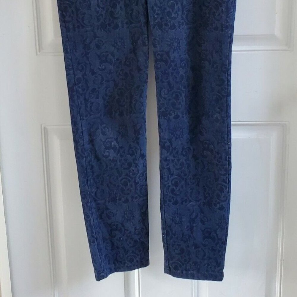 Soft Surroundings Navy Damask Lined Leggings Pants - image 2